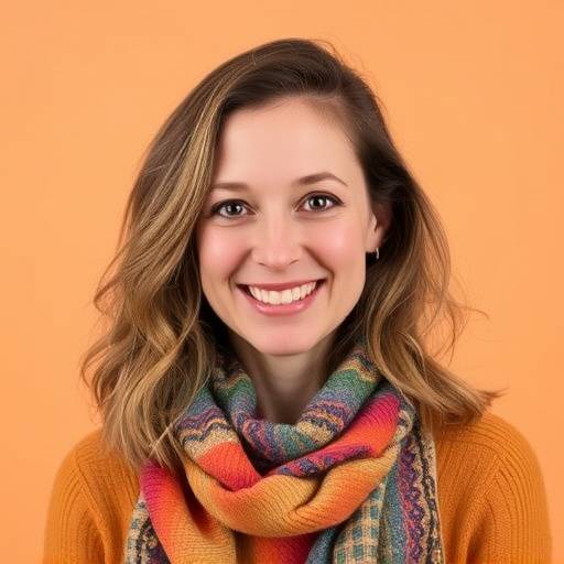 Portrait of Elodie Dubois, co-founder and lead upholsterer of DreamWeave Furnishings